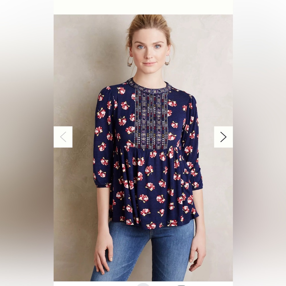 Anthropologie One September Marlee Bib Tee